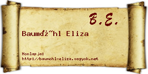 Baumöhl Eliza névjegykártya